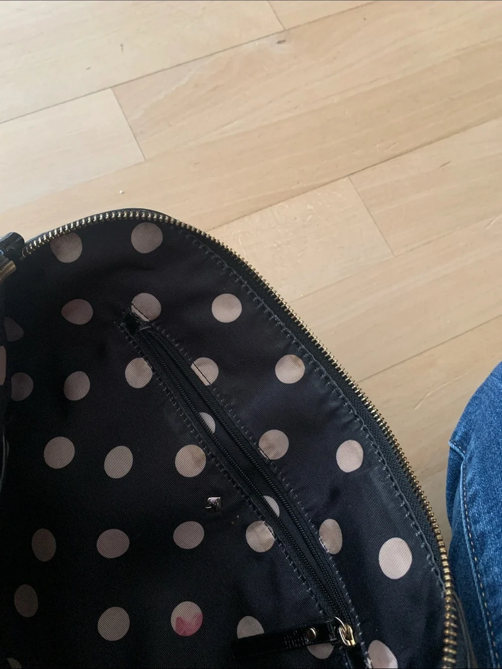 kate spade Black Patent Leather Satchel with Gold Hardware